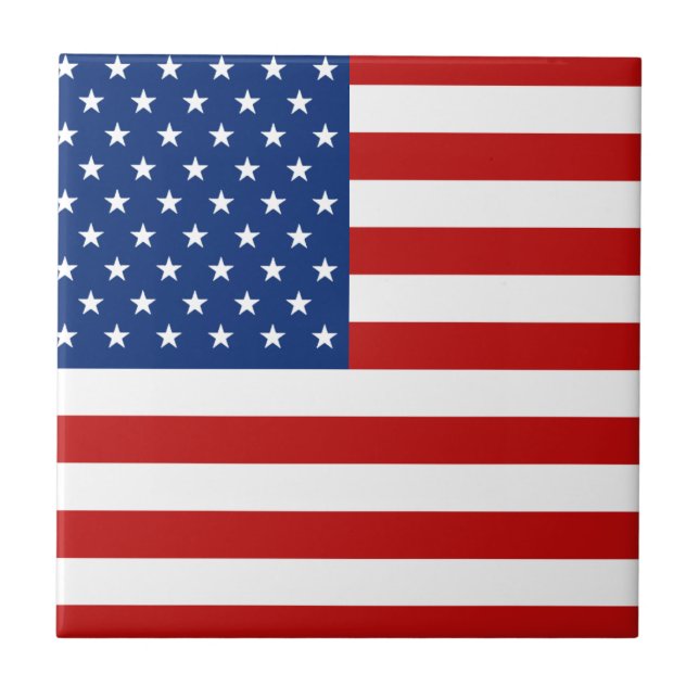 USA Flag Ceramic Tile (Front)