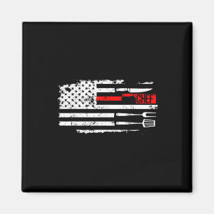 Usa Flag Chef Knife Bbq Cooking Funny Job Birthday Magnet