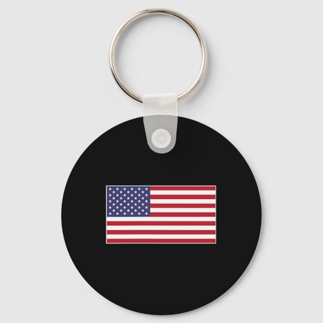 Usa Flag Chest Patch Star Spangled Banner American Keychain (Front)