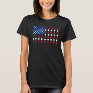 Usa Flag Chicken Men Women Fourth Of July T-Shirt