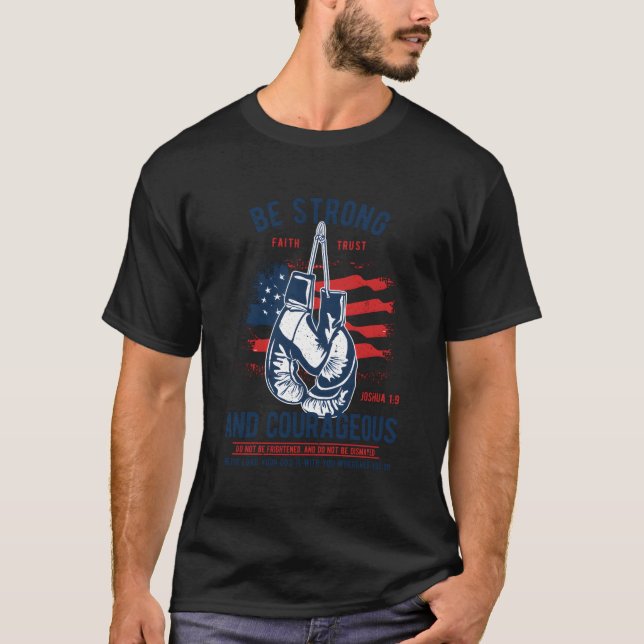 Usa Flag Christian Boxing T-Shirt (Front)