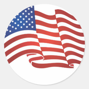 USA flag Classic Round Sticker