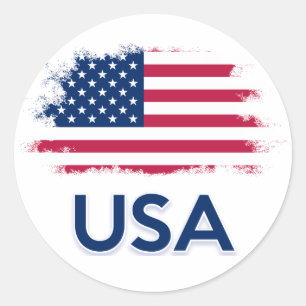 USA Flag   Classic Round Sticker
