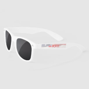 USA Flag Colours Custom 4th of July  Sunglasses
