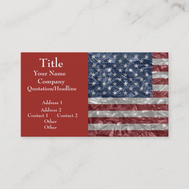 USA Flag - Crinkled Business Card (Front)