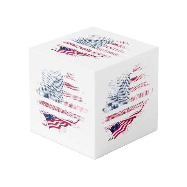 USA flag Cube (Front Angled)