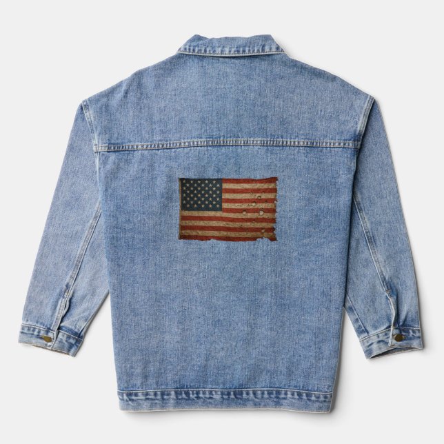 usa flag Denim Jacket (Back)