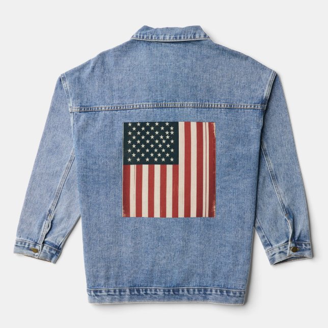 USA Flag Denim Jacket (Back)