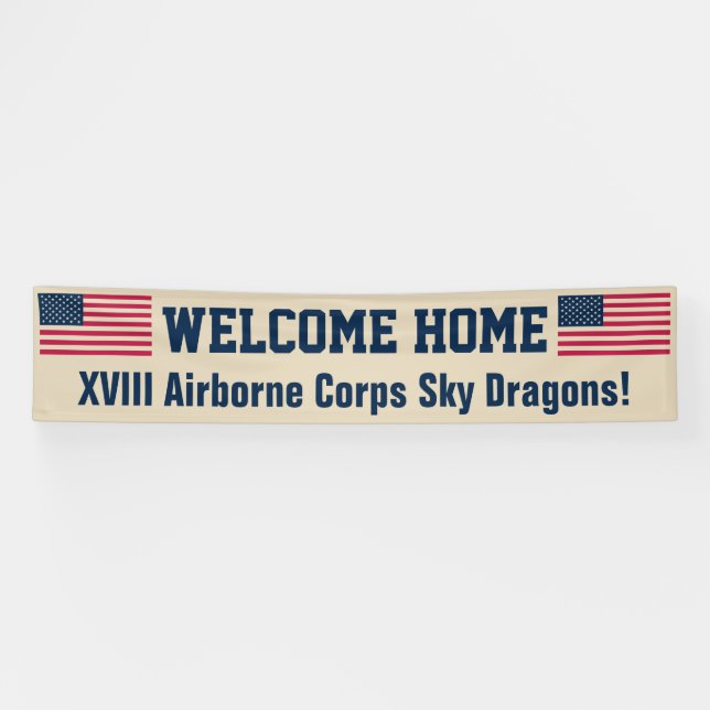 USA Flag Desert Welcome Home Custom Banner (Horizontal)