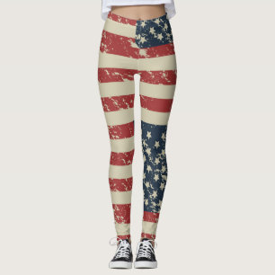 USA Flag Deserted Look Leggings