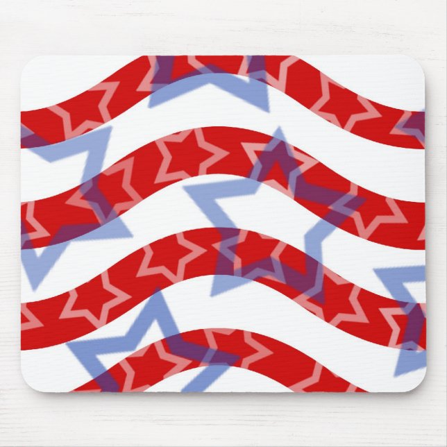 USA Flag Design American Patriotic Stars Stripes Mouse Pad (Front)