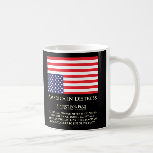 USA Flag Distress Coffee Mug (Right)