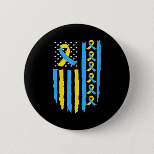 USA Flag Down Syndrome Awareness for men women kid 2 Inch Round Button