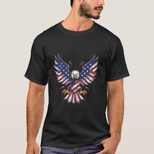 USA Flag Eagle  T-Shirt (Front)