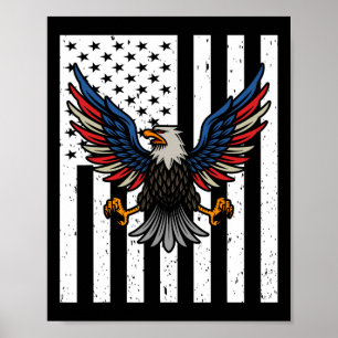 Usa Flag Eagles 4th Of July 1776 Freedom Independe Poster