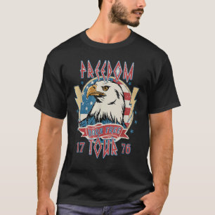 Usa Flag Eagles 4th Of July 1776 Freedom Tour T-Shirt