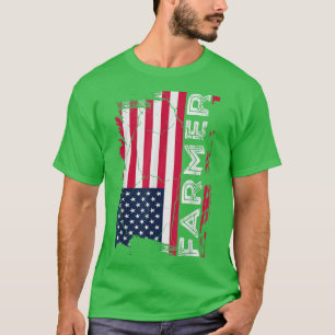 USA Flag Farmer , American Farmers Patriotic T-Shirt
