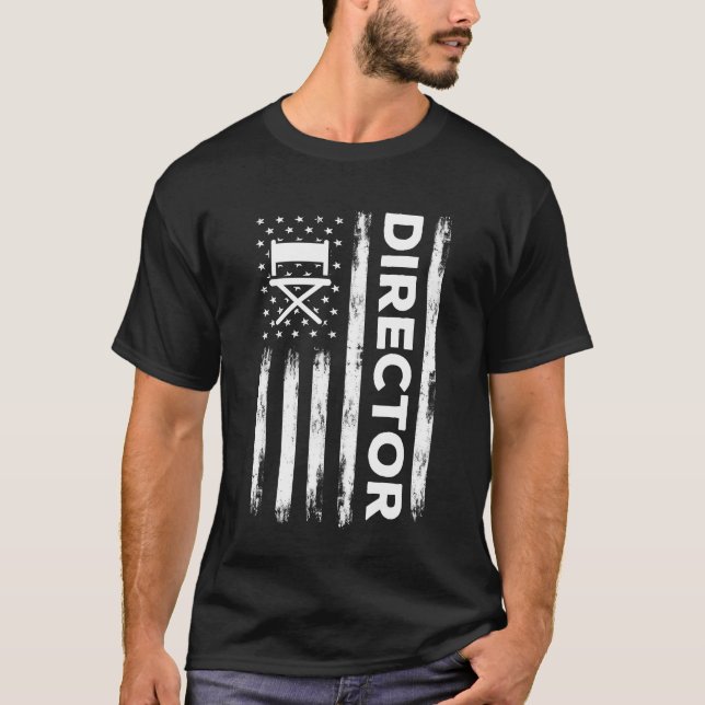 USA Flag Film Director America friends T-Shirt (Front)