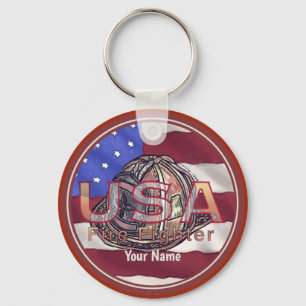 USA Flag Firefighter keychains