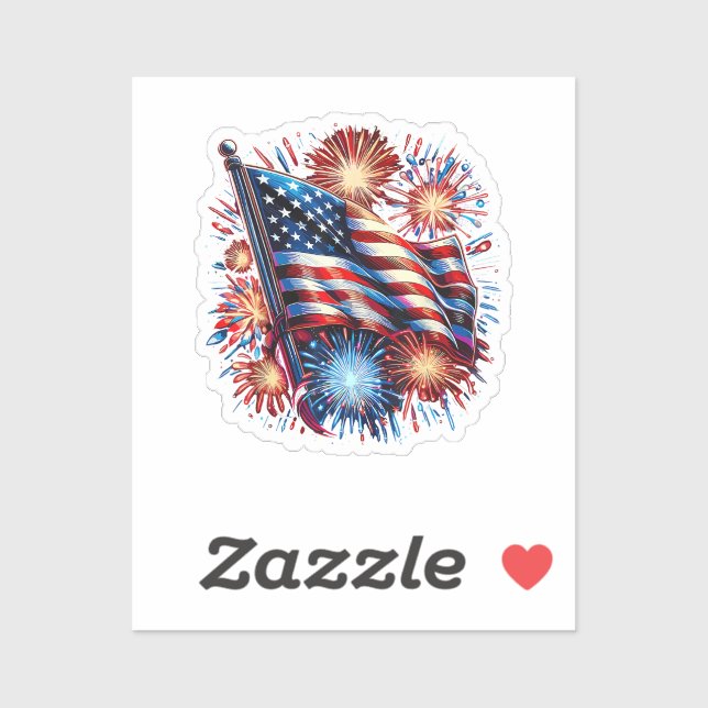 USA Flag Fireworks Patriotic (Sheet)