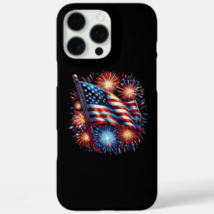 USA Flag Fireworks Patriotic iPhone 16 Pro Max Case