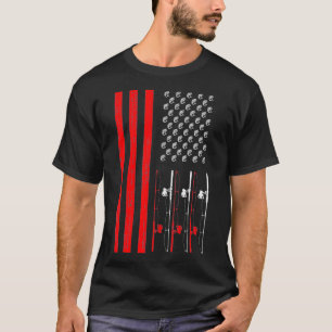 USA Flag Fishing Rod Patriotic American Fishermen T-Shirt