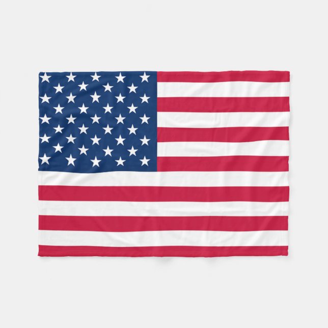 USA Flag Fleece Blanket United States of America (Front (Horizontal))