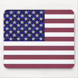 USA Flag Gemstone Art Mouse Pad