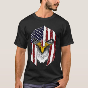 USA Flag Gladiator Helmet Declaration of Independe T-Shirt