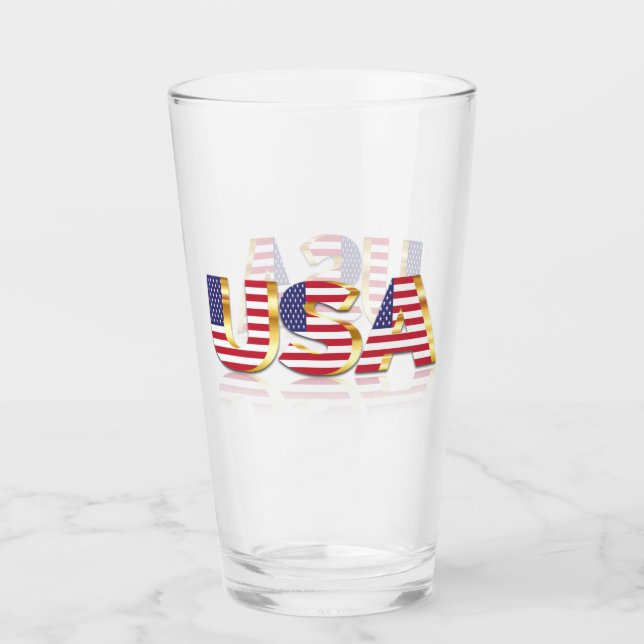USA Flag Glass (Front)