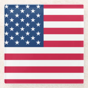 USA Flag Glass Coaster - Patriotic
