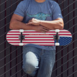 USA Flag Gold Monogram Patriotic American Skater Skateboard<br><div class="desc">The American, Stars and Stripes, Old Glory, Star-Spangled Banner, USA flag, custom, personalized, beautiful elegant faux gold script / typography, name / monogram / initials, quality hard-rock maple competition shaped skateboard deck, to show your pride, patriotism, love. Make a great patriotic gift for birthday, fathers day, mothers day, graduation, christmas,...</div>