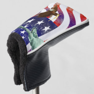 Usa flag golf head cover