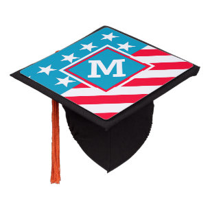 USA Flag Graduation Cap Topper