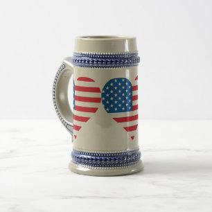 Usa Flag Grey /Blue 22 oz Stein