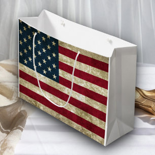 USA Flag Grunge Large Gift Bag