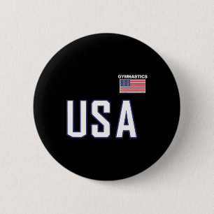 Usa Flag Gymnastics Team Cool Gym Equipment Men Wo 2 Inch Round Button