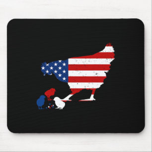 Usa Flag Happy 4th Of July Patriotic Farmer  Mouse Pad