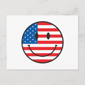 USA Flag Happy Face Postcard