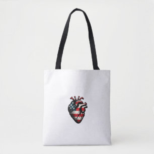 USA flag heart - 4th of July & Independence Day Tote Bag