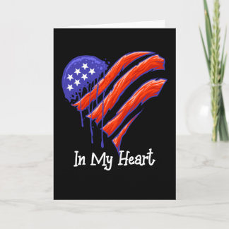 USA Flag Heart - America in my Heart Card