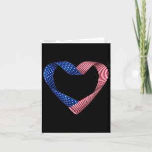 Usa Flag Heart American Patriotic Armed Forces Card