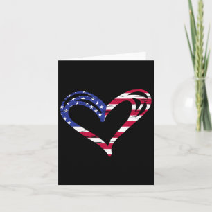 Usa Flag Heart American Patriotic Armed Forces Mem Card