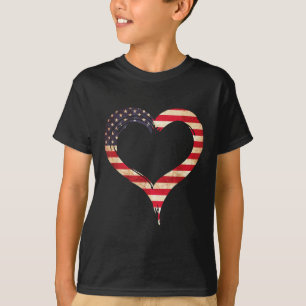 Usa Flag Heart American Patriotic Memorial Day _1 T-Shirt