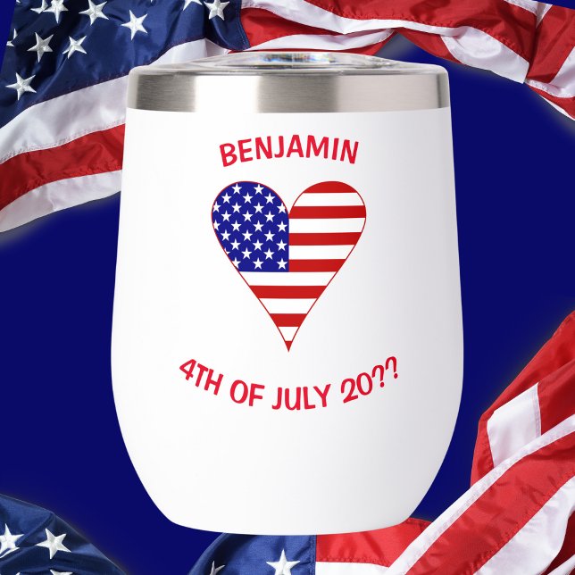 USA Flag Heart Funky Personalized (Creator Uploaded)