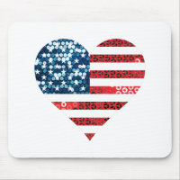usa flag heart