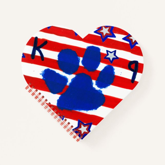 USA Flag Heart Shape Notebook (Front)