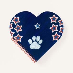 USA Flag Heart Shape Notebook
