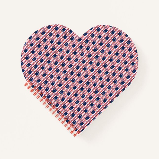 USA Flag Heart Shape Notebook (Front)
