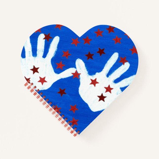 USA Flag Heart Shape Notebook (Front)